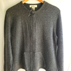 Eddie Bauer Womens ZIp Front Wool Sweater - Size Large